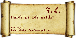 Halápi László névjegykártya