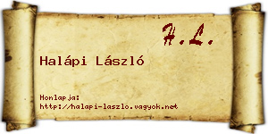 Halápi László névjegykártya