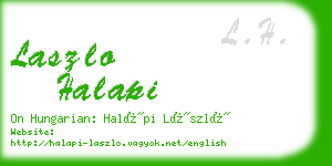 laszlo halapi business card
